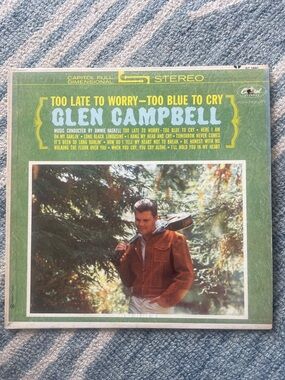 3/$25 Glen Campbell ‘Too Late to Worry…’ Vintage Vinyl 60s folk